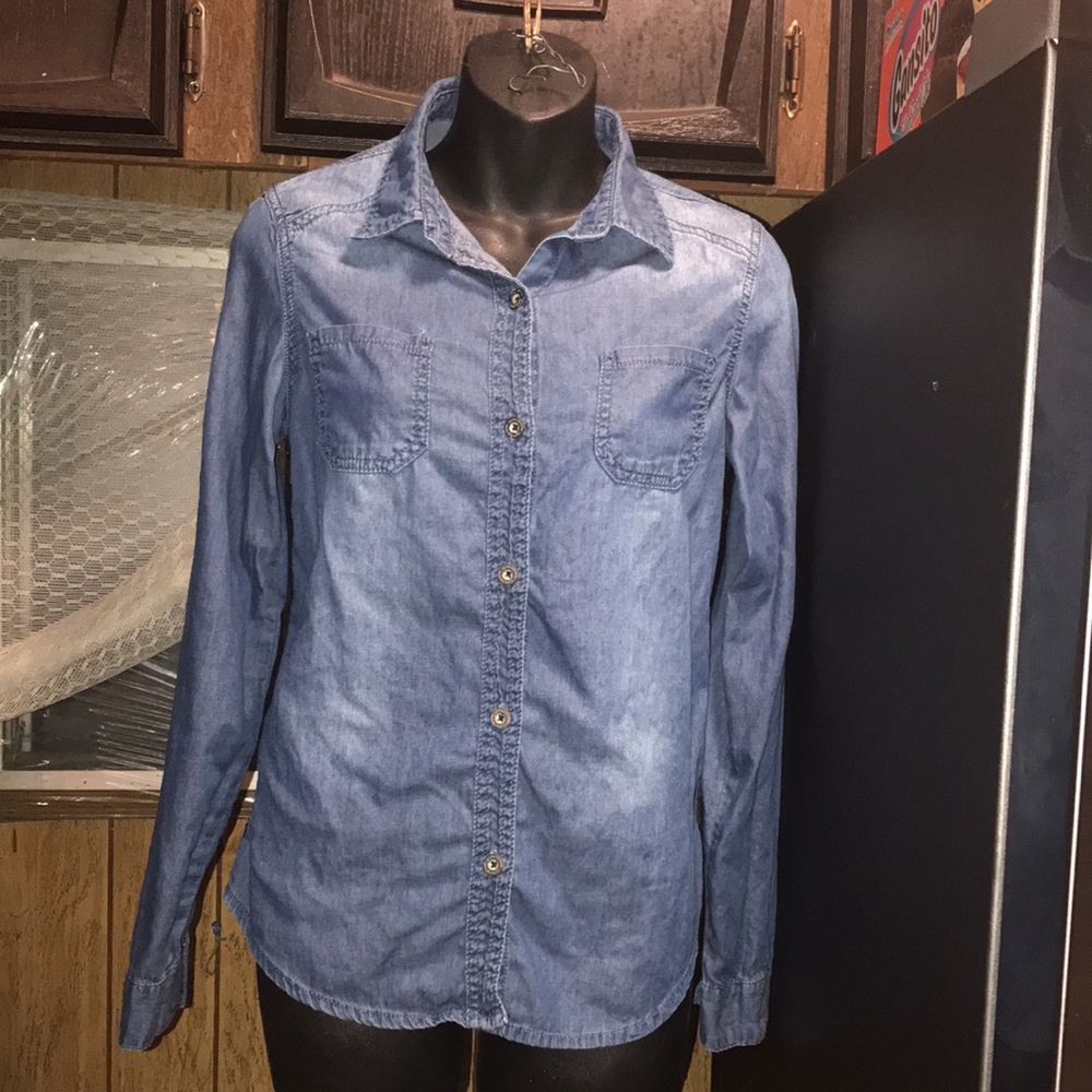 CHIQLE DENIM ARCHITECT LONG SLEEVE TEE SHIRT